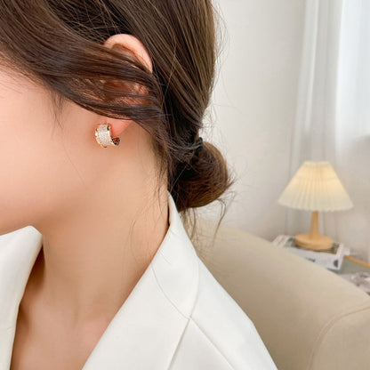 [ELAN LUXE]ZERO 1 DIAMOND PAVED EARRINGS