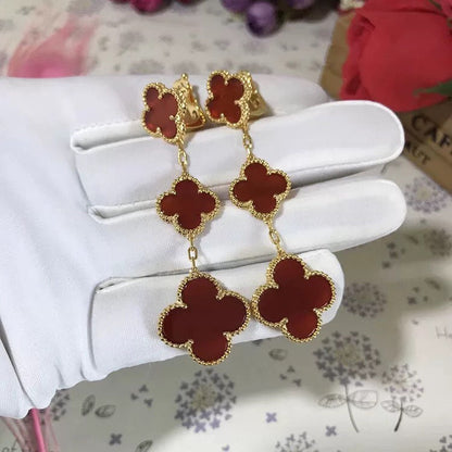 [ELAN LUXE]CLOVER 3 MOTIF CARNELIAN DROP EARRINGS