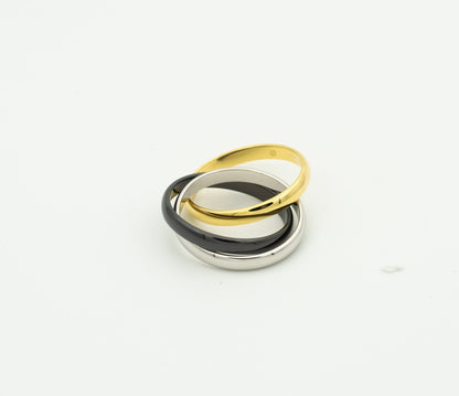 [ELAN LUXE]TRINITY RING BLACK GOLD SILVER