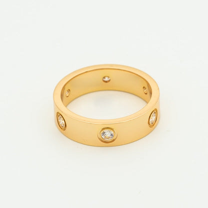 [ELAN LUXE]LOVE RING 5.5MM 6 DIAMONDS PINK GOLD