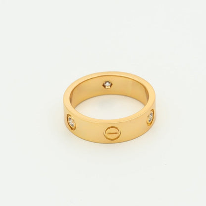 [ELAN LUXE]LOVE RING 5.5MM 3 DIAMONDS PINK GOLD