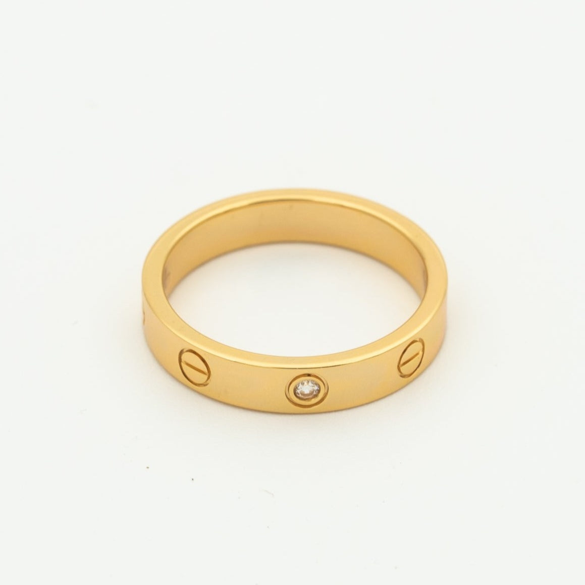[ELAN LUXE]LOVE RING 4MM 1 DIAMOND PINK GOLD
