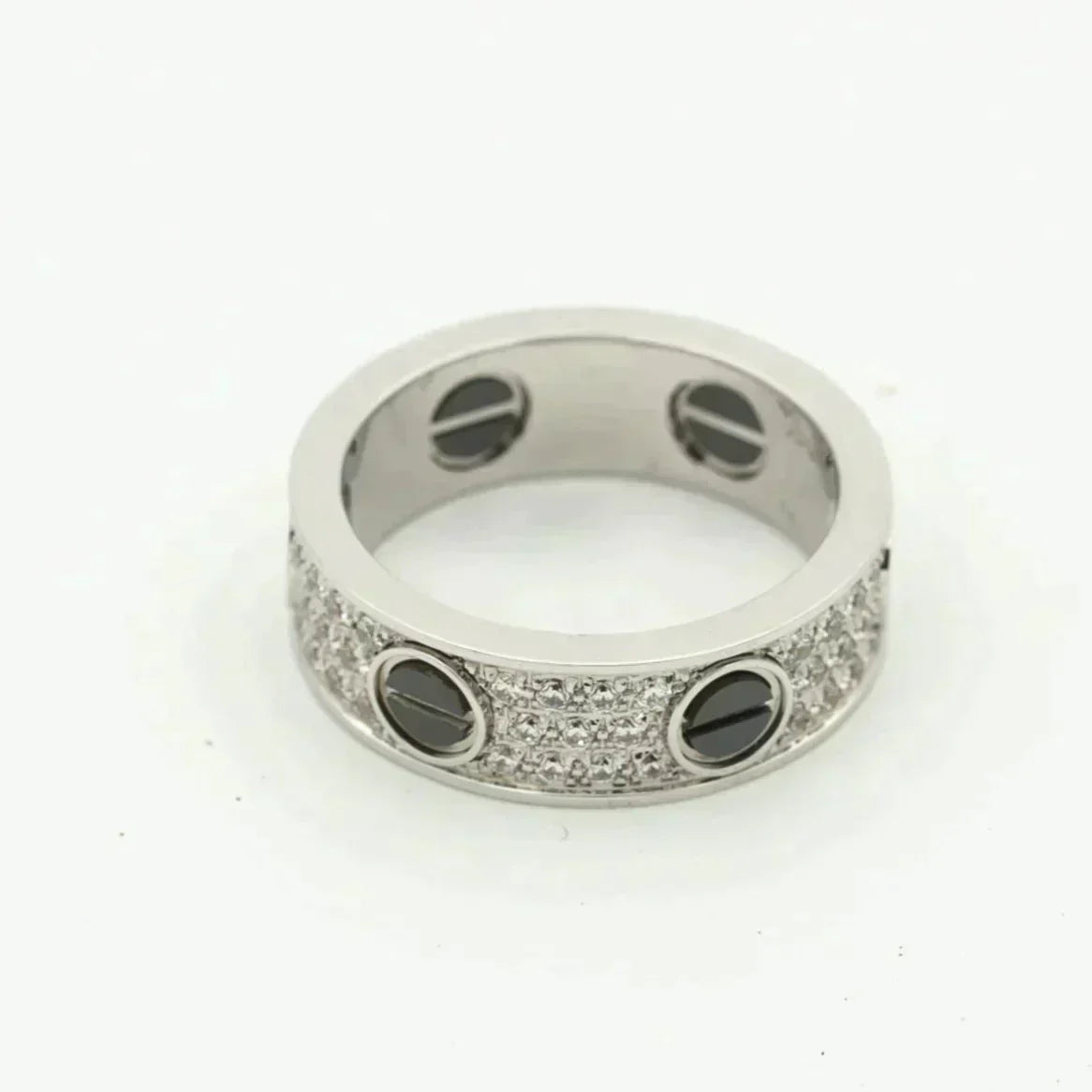 [ELAN LUXE]LOVE RING 5.5MM DIAMONDS PAVED CERAMIC