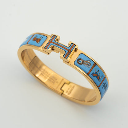 [ELAN LUXE]H PINK GOLD BRACELET BLUE CERAMIC