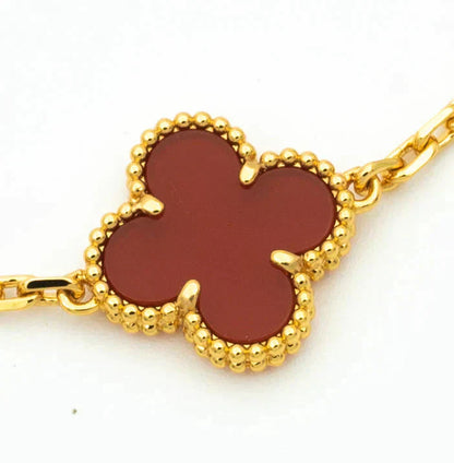 [ELAN LUXE]CLOVER  5 MOTIFS CARNELIAN GOLD BRACELET