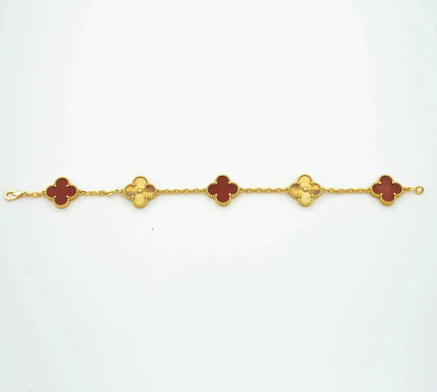 [ELAN LUXE]CLOVER  5 MOTIFS CARNELIAN GOLD BRACELET