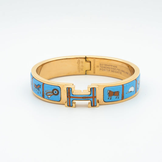 [ELAN LUXE]H PINK GOLD BRACELET BLUE CERAMIC