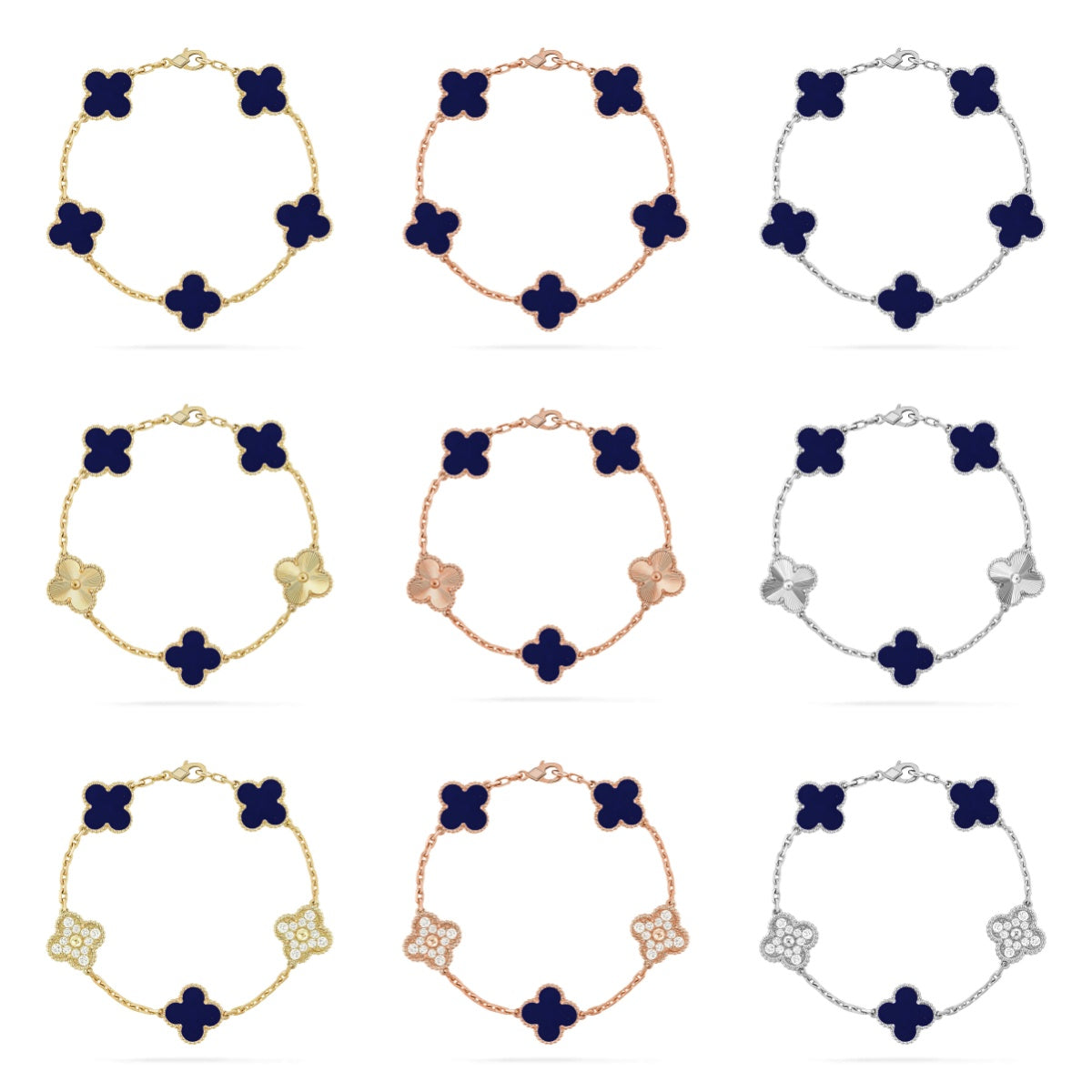 [ELAN LUXE]CLOVER 5 MOTIF LAPIS LAZULI BRACELET COLLECTION