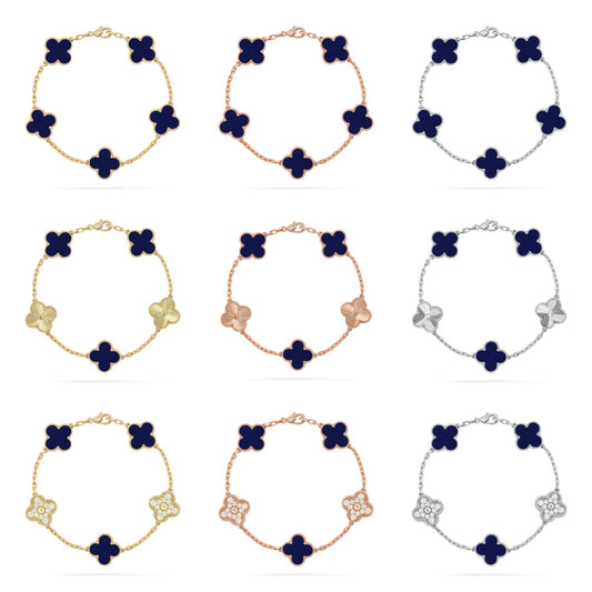 [ELAN LUXE]CLOVER 5 MOTIF LAPIS LAZULI BRACELET COLLECTION