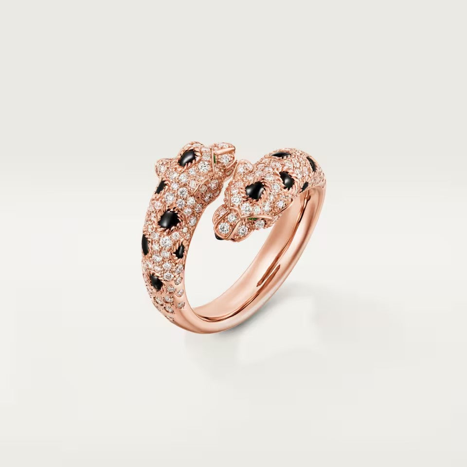 [ELAN LUXE]PANTHERE DOUBLE HEADED FULL DIAMOND  RING