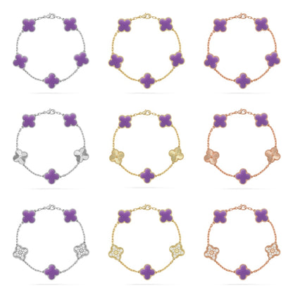 [ELAN LUXE]CLOVER 5 MOTIF LIGHT PURPLE BRACELET COLLECTION