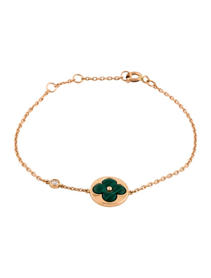 [ELAN LUXE]SUN MALACHITE 1 DIAMOND PINK GOLD BRACELET