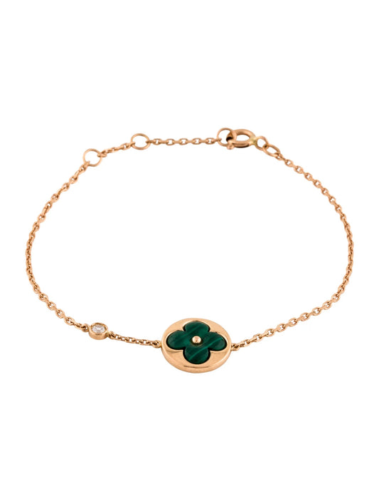[ELAN LUXE]SUN MALACHITE 1 DIAMOND PINK GOLD BRACELET