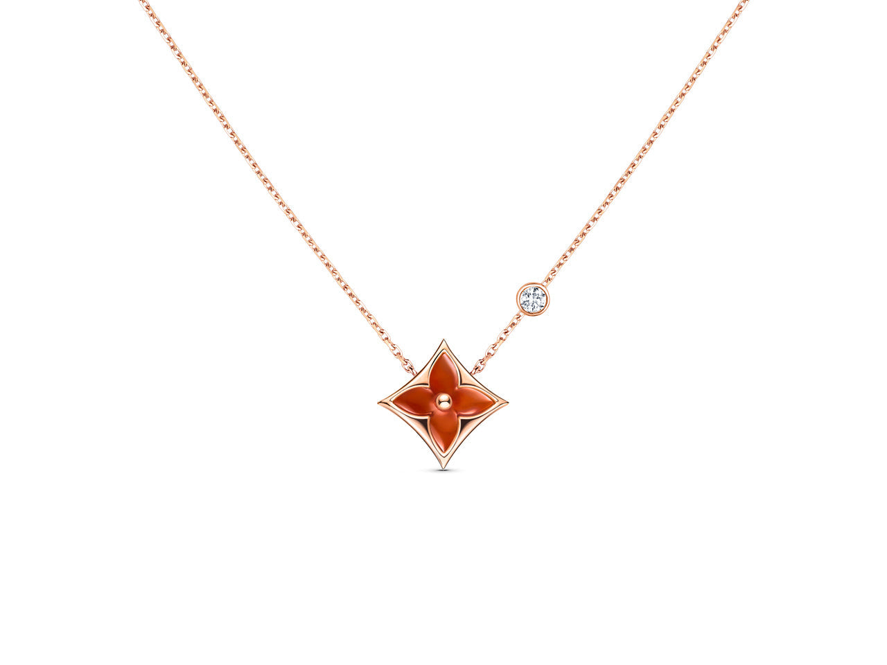 [ELAN LUXE]STAR NECKLACE PINK GOLD 1 DIAMOND
