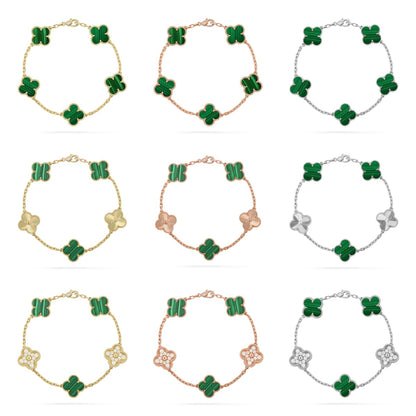 [ELAN LUXE] CLOVER 5 MOTIF MALACHITE BRACELET COLLECTION