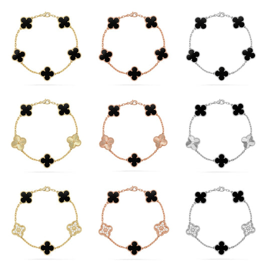 [ELAN LUXE] CLOVER 5 MOTIF ONYXS BRACELET COLLECTION