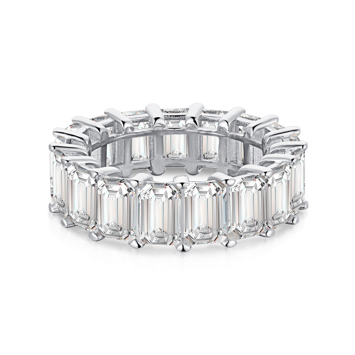 [ELAN LUXE]0.75 Carat Elegant Emerald Cut Tennis Ring