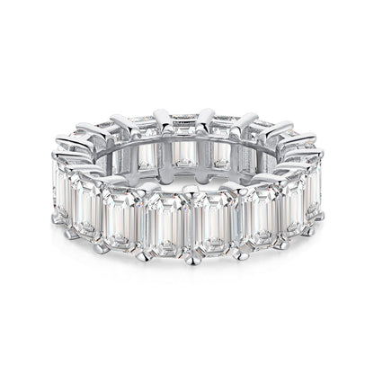 [ELAN LUXE]0.75 Carat Elegant Emerald Cut Tennis Ring