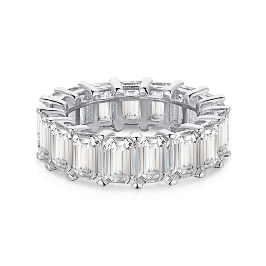 [ELAN LUXE]0.75 Carat Elegant Emerald Cut Tennis Ring