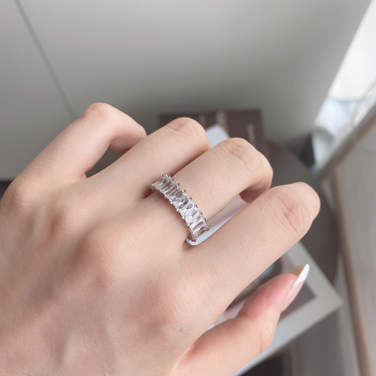 [ELAN LUXE]Unique Colorful Radiant Cut RIng