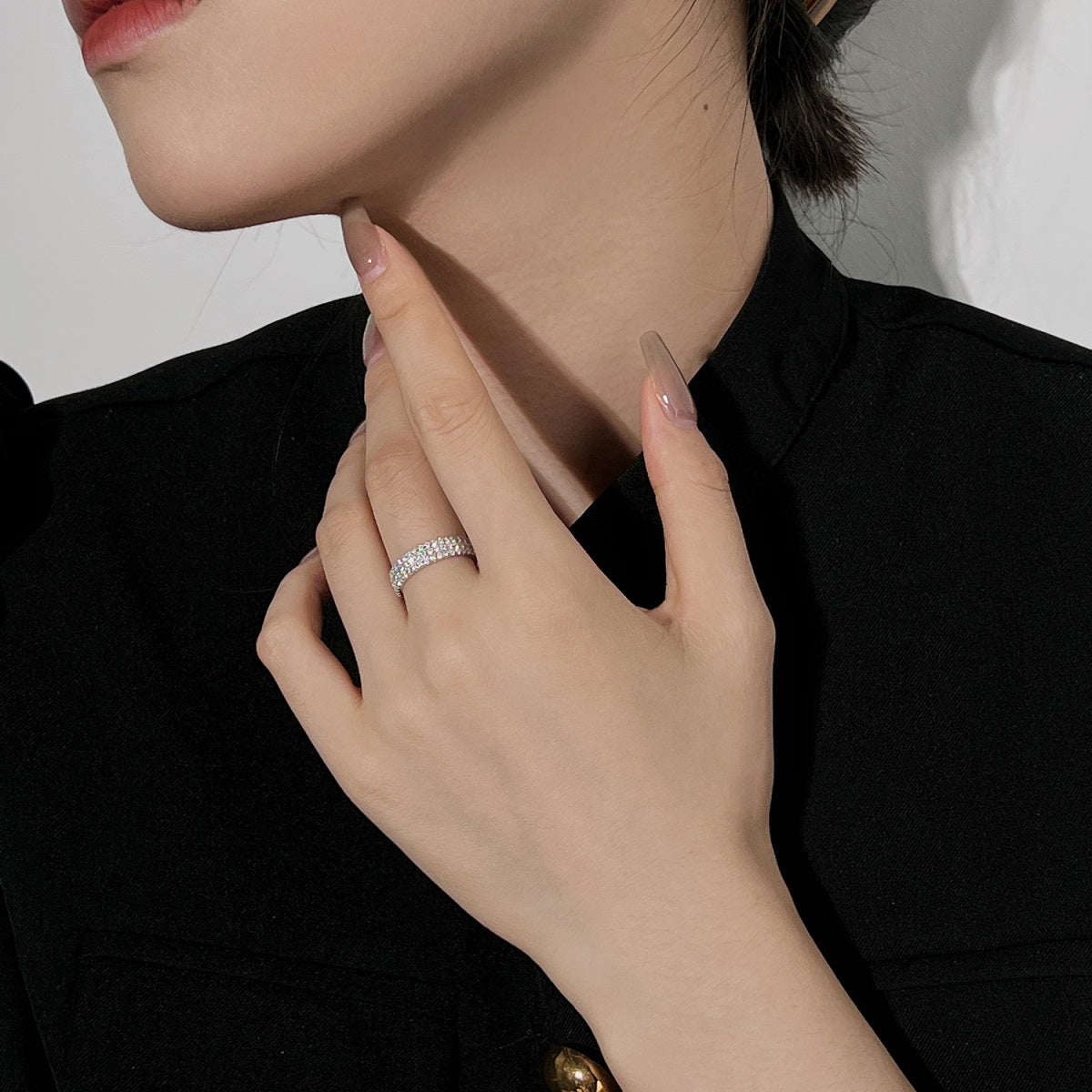 [ELAN LUXE]Dainty Round Cut Tennis Ring