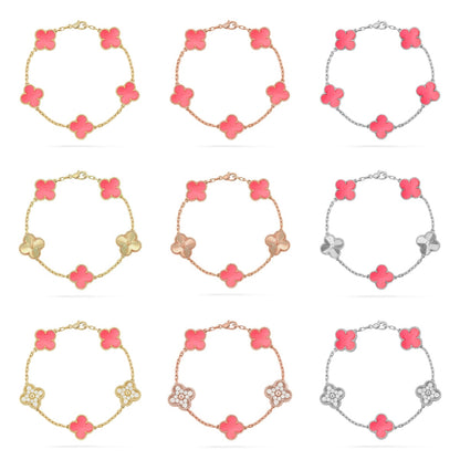 [ELAN LUXE] CLOVER 5 MOTIFS  PINK MOP BRACELET COLLECTION