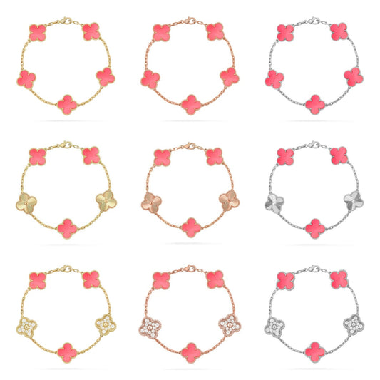 [ELAN LUXE] CLOVER 5 MOTIFS  PINK MOP BRACELET COLLECTION