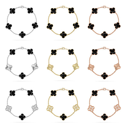 [ELAN LUXE] CLOVER 5 MOTIF PULSAR STONE BRACELET COLLECTION