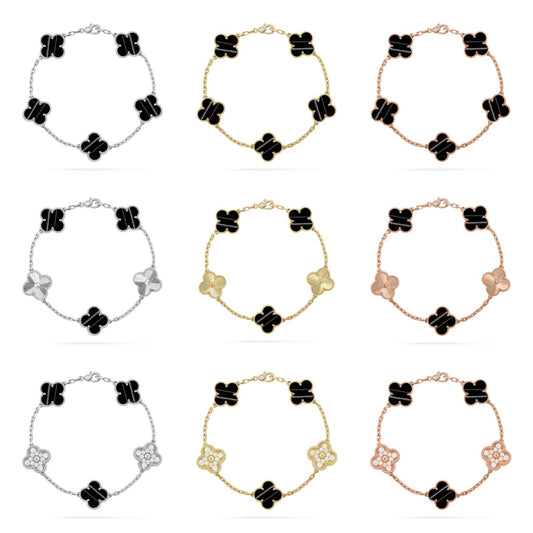 [ELAN LUXE] CLOVER 5 MOTIF PULSAR STONE BRACELET COLLECTION