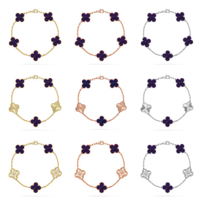 [ELAN LUXE]CLOVER 5 MOTIF PURPLE STRIPES BRACELET COLLECTION