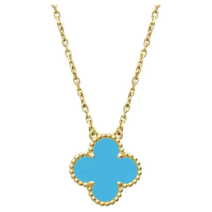[ELAN LUXE]CLOVER 15MM VINTAGE TURQUOISE NECKLACE