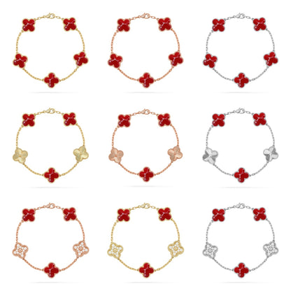 [ELAN LUXE]CLOVER 5 MOTIF RED PATTERN BRACELET COLLECTION