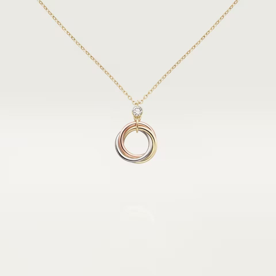 [ELAN LUXE]TRINITY  NECKLACE 1 DIAMOND