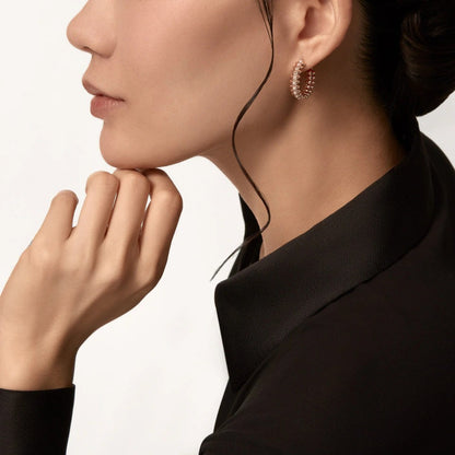 [ELAN LUXE]CLASH 6.4MM FULL DIAMOND SMALL EARRINGS