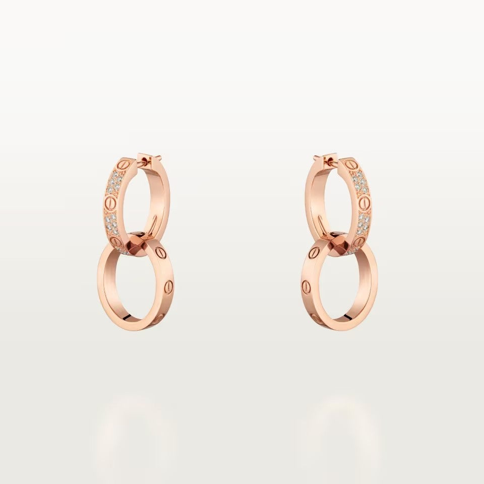 [ELAN LUXE]LOVE 3.3MM DANGLE HALF DIAMOND EARRINGS