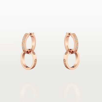 [ELAN LUXE]LOVE 3.3MM DANGLE HALF DIAMOND EARRINGS