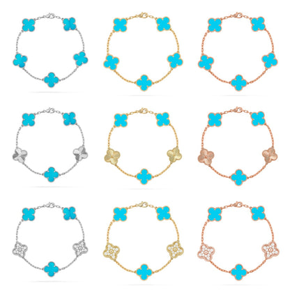 [ELAN LUXE] CLOVER 5 MOTIF TURQUOISE BRACELET COLLECTION