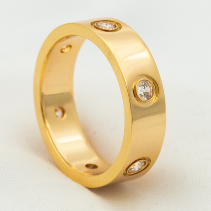 [ELAN LUXE]LOVE RING 5.5MM 6 DIAMONDS PINK GOLD