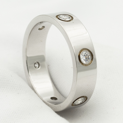 [ELAN LUXE]LOVE RING 5.5MM 6 DIAMONDS SILVER