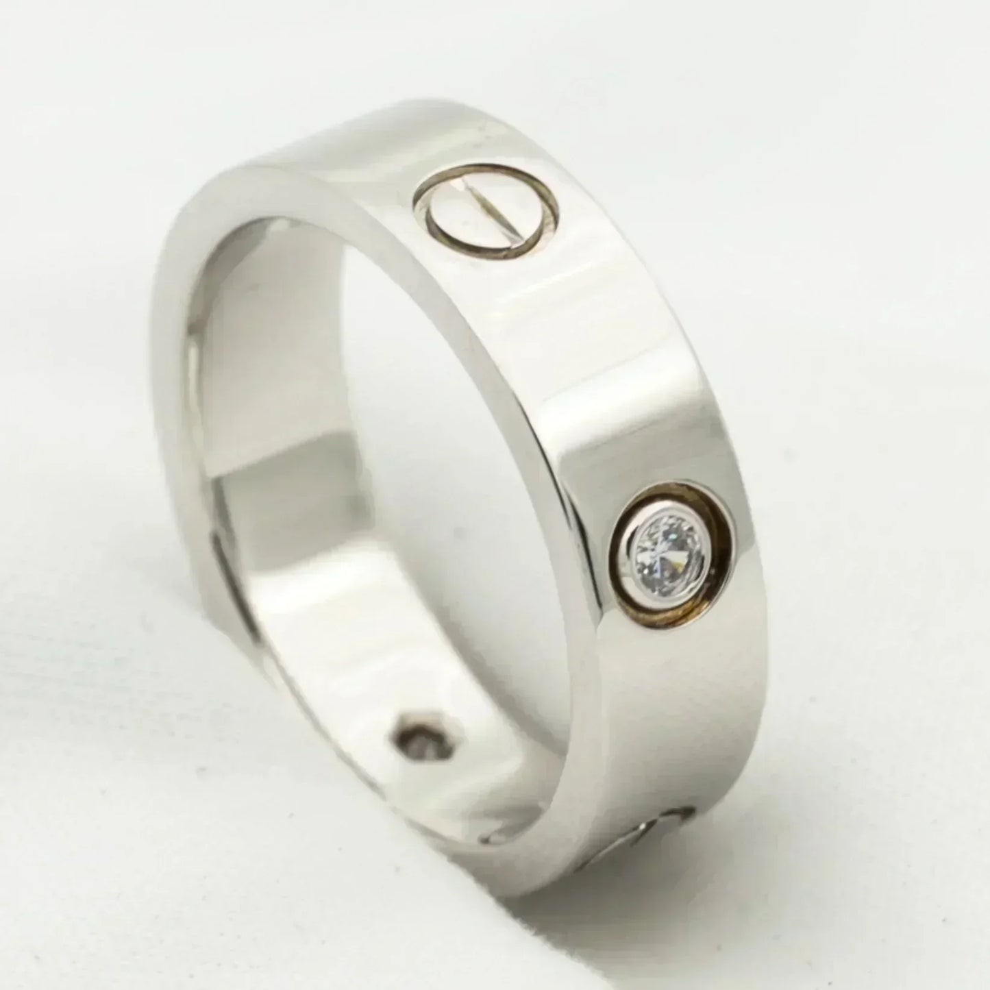 [ELAN LUXE]LOVE RING 5.5MM 3 DIAMONDS SILVER
