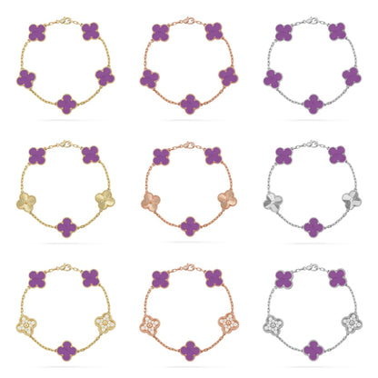 [ELAN LUXE] CLOVER 5 MOTIF VIOLET BRACELET COLLECTION