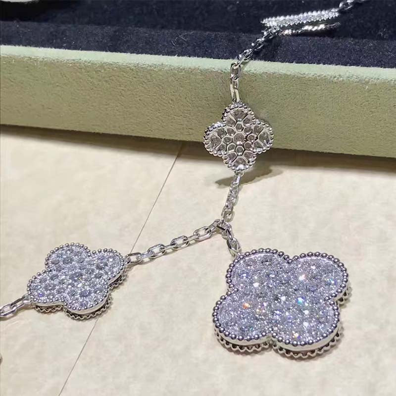 [ELAN LUXE]CLOVER 6 MOTIFS SILVER DIAMOND BRACELET