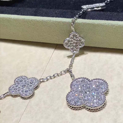 [ELAN LUXE]CLOVER 6 MOTIFS SILVER DIAMOND BRACELET
