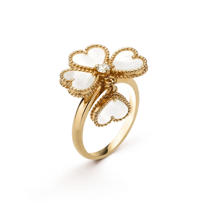 [ELAN LUXE]SWEET CLOVER WHITE MOP RING