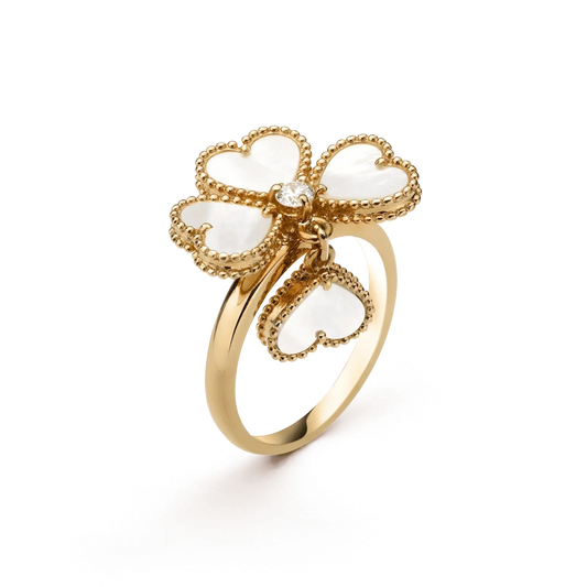 [ELAN LUXE]SWEET CLOVER WHITE MOP RING