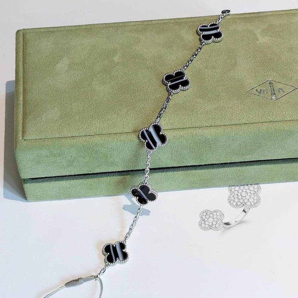 [ELAN LUXE] CLOVER 5 MOTIF PULSAR STONE BRACELET COLLECTION