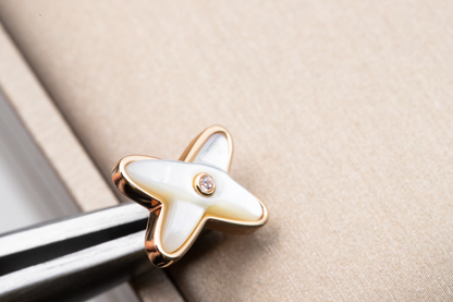 [ELAN LUXE]JEUX DE WHITE MOP PINK GOLD DIAMOND EARRINGS