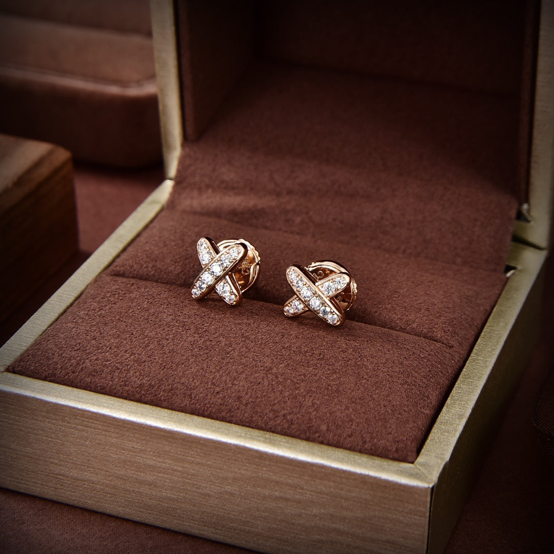 [ELAN LUXE]JEUX DE GOLD DIAMOND EARRINGS