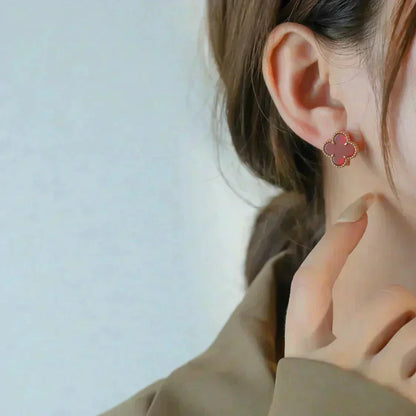 [ELAN LUXE]CLOVER MEDIUM 1 MOTIFS CARNELIAN  EARRINGS