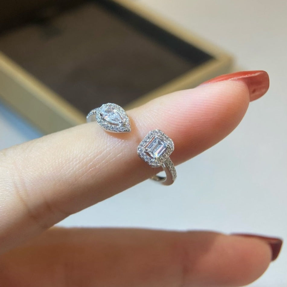 [ELAN LUXE]MY TWIN TOI & MOI SILVER DIAMOND RING
